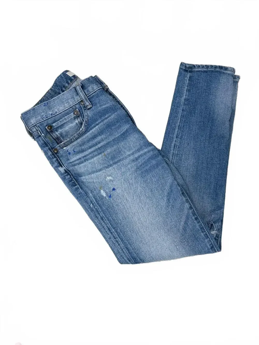 MOUSSY Vintage Dixie Skinny Jeans Distressed Paint Splatter Size 26